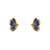 blue sterling silver stone work stud earrings with gold plated