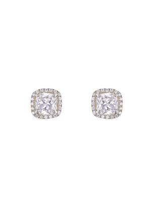 white sterling silver stud earrings with shine finish 2