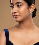 white sterling silver stud earrings with shine finish