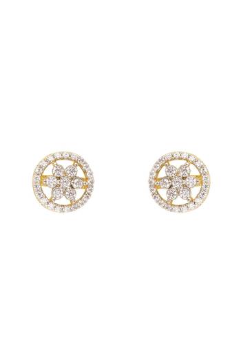 white sterling silver stud earrings with glossy finish