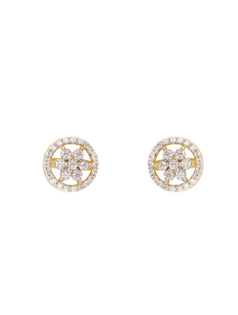 white sterling silver stud earrings with glossy finish