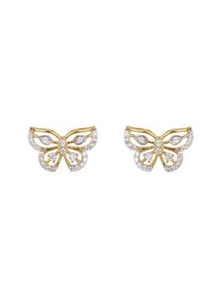 white sterling silver stud earrings with polished finish 1