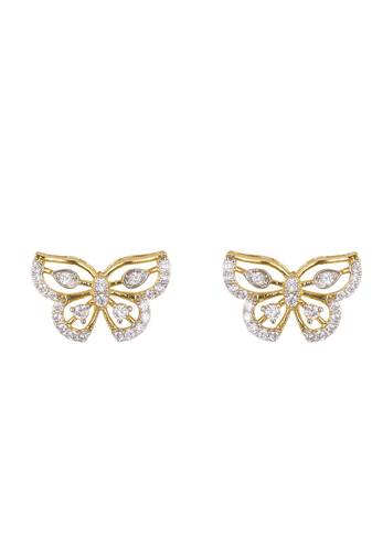 white sterling silver stud earrings with polished finish