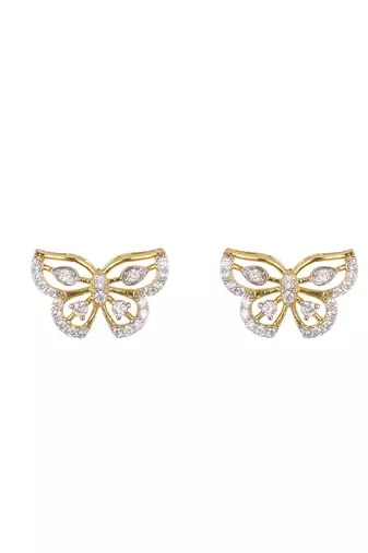 white sterling silver stud earrings with polished finish