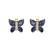 blue sterling silver stud earrings with stone work