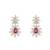 pink sterling silver dangler earrings with stone work