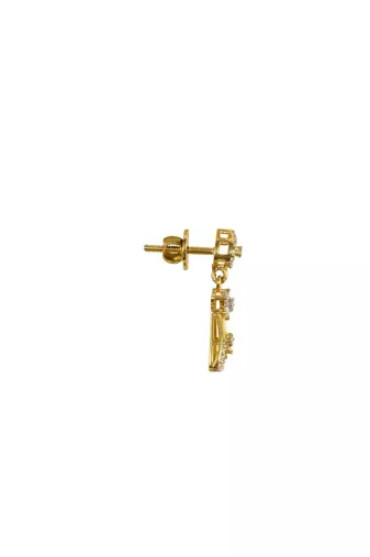 white silver dangler earrings with gold plated sleek design