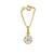 white silver watch charm with gold plated motif