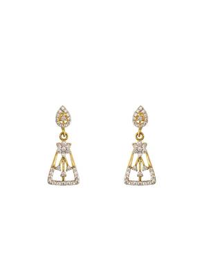 white silver dangler earrings with gold plated sleek design 3