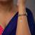 blue silver watch charm with gold plated stone work