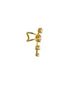 gold silver ear cuffs with yellow gold minimal curve design