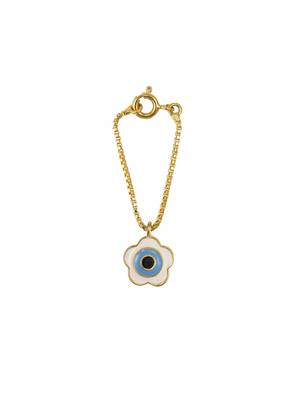 blue silver watch charm with gold plated stone work 2
