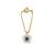 blue silver watch charm with gold plated stone work