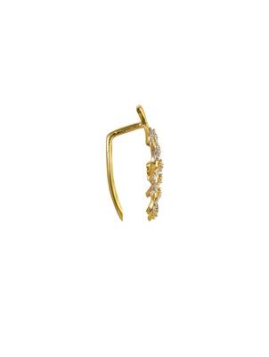 white silver ear cuffs with gold plated minimal curve design 2