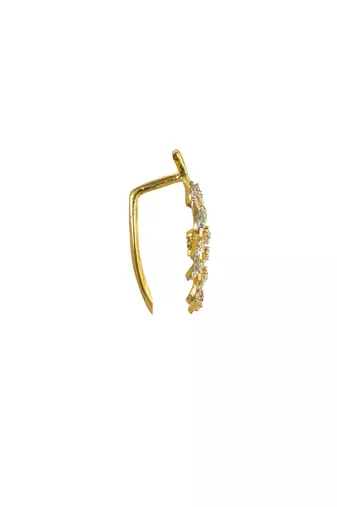 white silver ear cuffs with gold plated minimal curve design