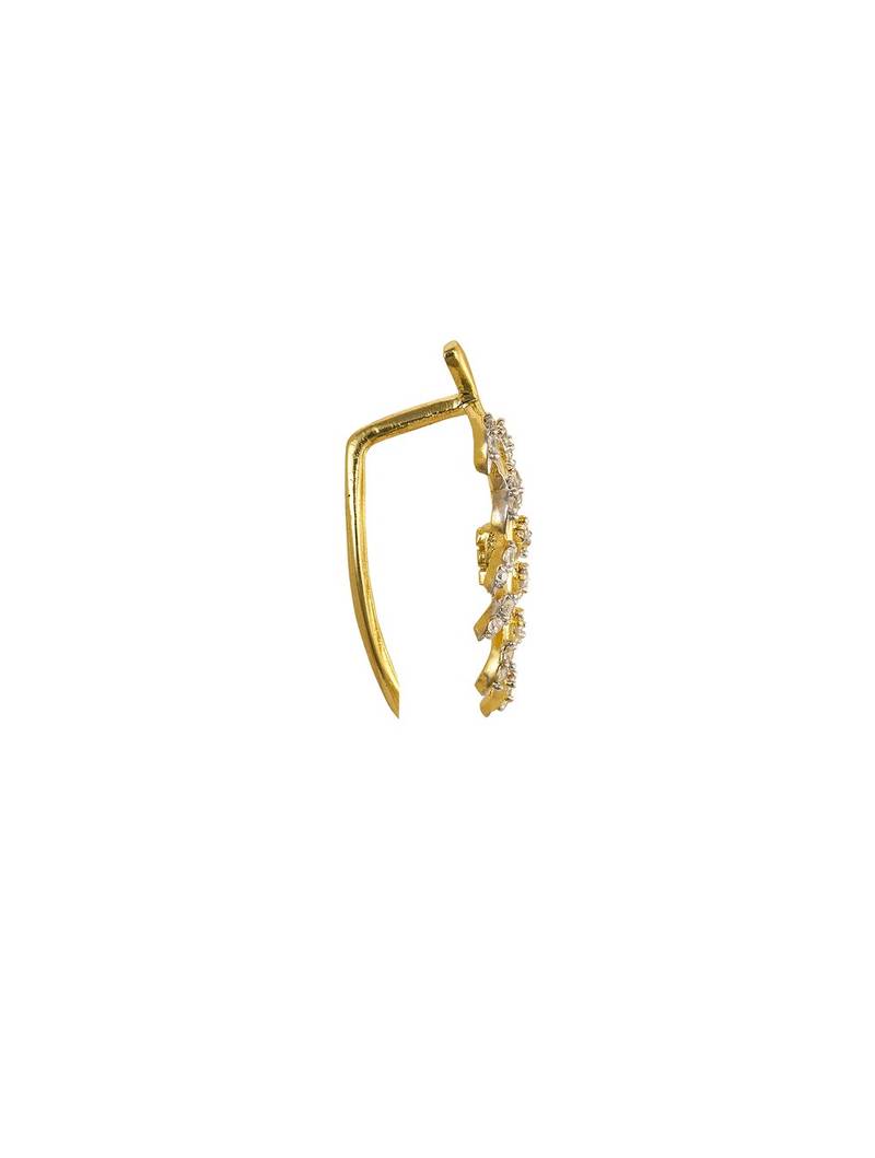 white silver ear cuffs with gold plated minimal curve design