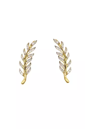 white silver ear cuffs with gold plated minimal curve design