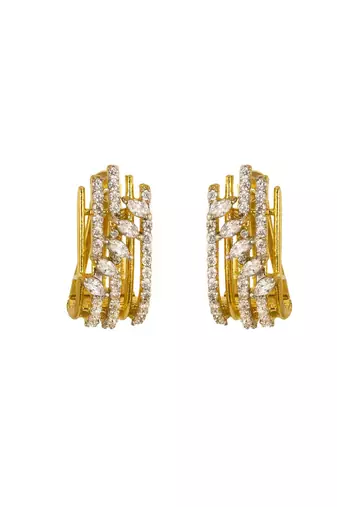 white silver earrings with gold plated minimal drop design