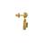 green silver dangler earrings with gold plated stone design