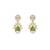 green silver dangler earrings with gold plated stone design