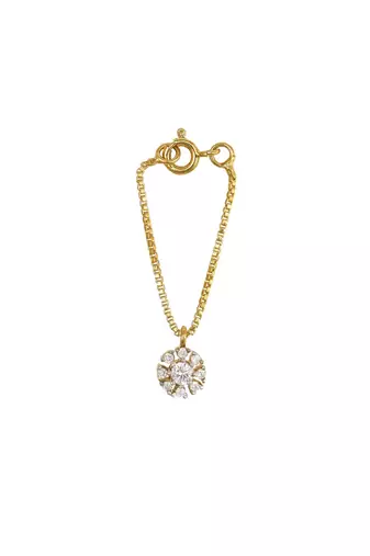 white silver watch charm with gold plated style