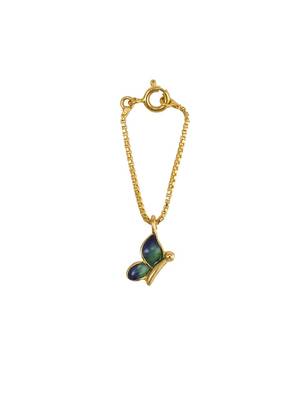blue silver watch charm with gold plated stone design 2