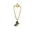 blue silver watch charm with gold plated stone design