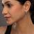 white silver earrings with gold sleek long dangler style