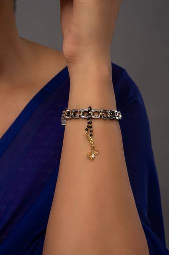 gold silver watch charm with gold plated design