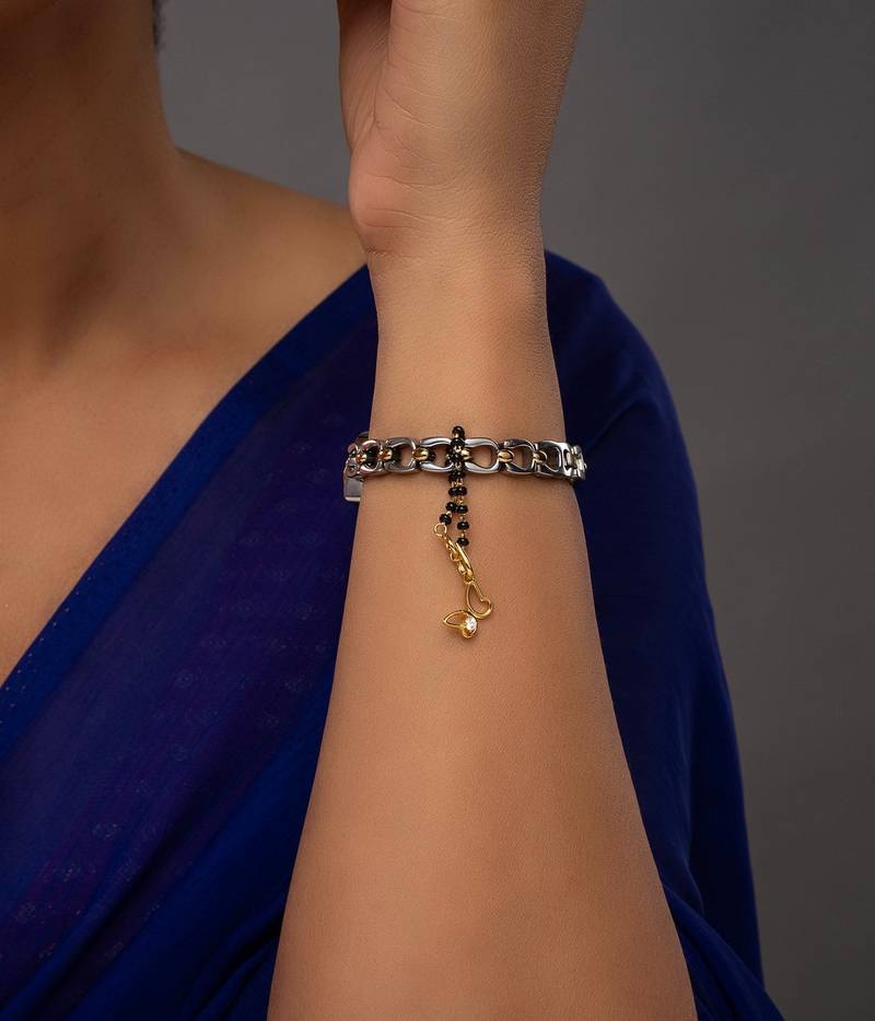 gold silver watch charm with gold plated design