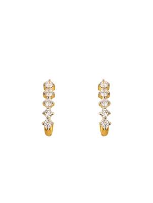 white silver earrings with gold sleek long dangler style 3