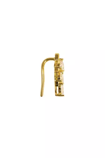 white silver ear cuffs with gold plated minimal design