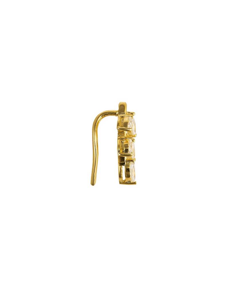 white silver ear cuffs with gold plated minimal design