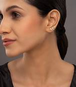 white silver ear cuffs with gold plated minimal design