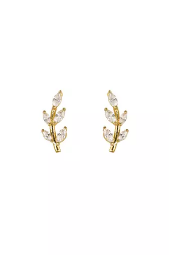 white silver ear cuffs with gold plated minimal design