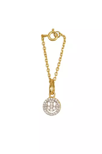 white silver watch charm with gold plated accent