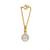white silver watch charm with gold plated accent