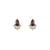 purple silver stud earrings with gold stone setting