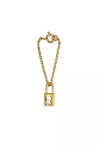 gold silver watch charm with gold plated finish