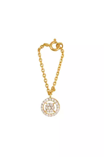 white silver watch charm with gold plated finish