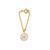 white silver watch charm with gold plated finish
