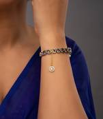 white silver watch charm with gold plated finish