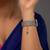 blue silver watch charm with gold plated stone