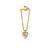 white silver watch charm with gold plated pattern