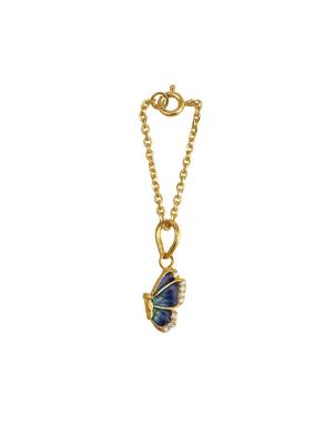 blue silver watch charm with gold plated stone 2