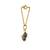 blue silver watch charm with gold plated stone