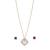 green silver necklace set with gold plated pendant