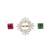 green silver necklace set with gold plated pendant