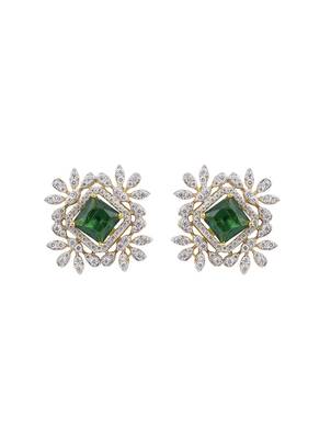 green silver necklace set with gold plated pendant 4