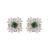 green silver necklace set with gold plated pendant